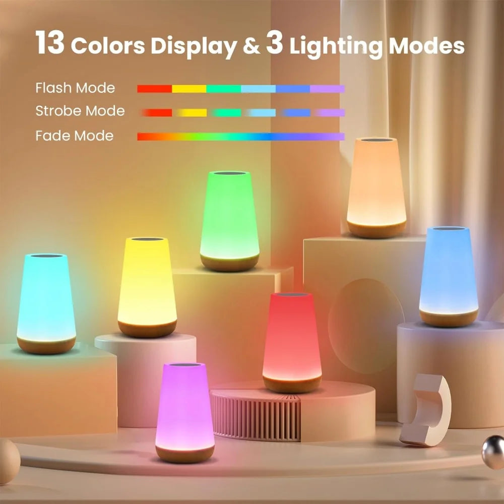 USB Rechargeable Touch Lamp 13 RGB Color Portable Night Light
