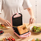 Portable Electric Sandwich Maker Home Multifunctional Machine Non-Stick Breakfast Maker Waffle Baking Pan Pot Pink Red Color