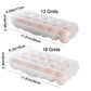 12/18 Grid Transparent Plastic Egg Tray Stackable Storage Box