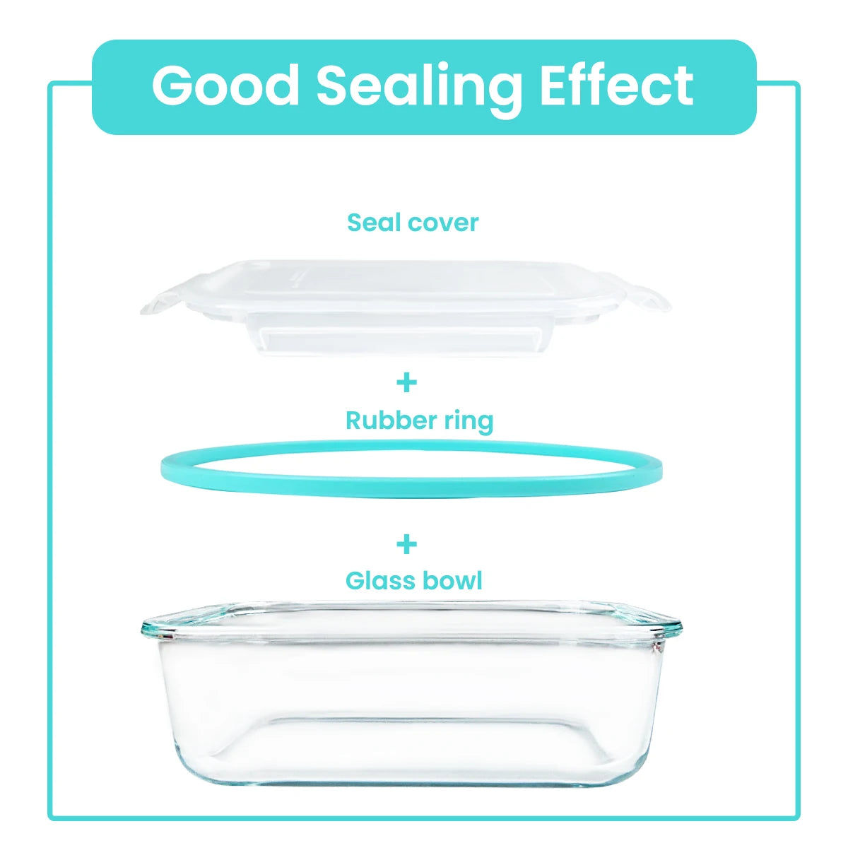 8PCS Glass Food Storage Containers Leakproof Airtight Stackable Kitchen Set