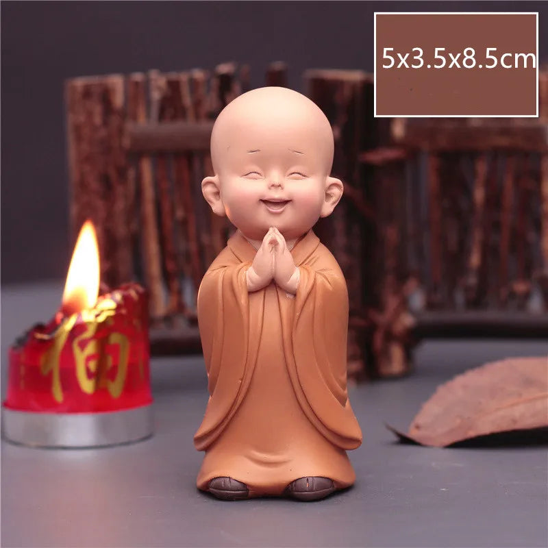 Mini Buddha Statue Tibetan Buddhist Monk Zen Garden Ornament