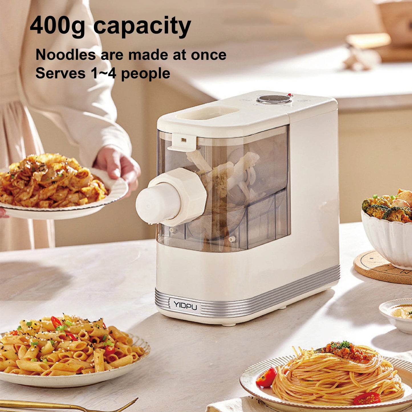 150W Multifunctional Noodle Maker Automatic Electric Noodle Pressing Machine Dumpling Wrapping Machine Kitchen Tools 7 Molds