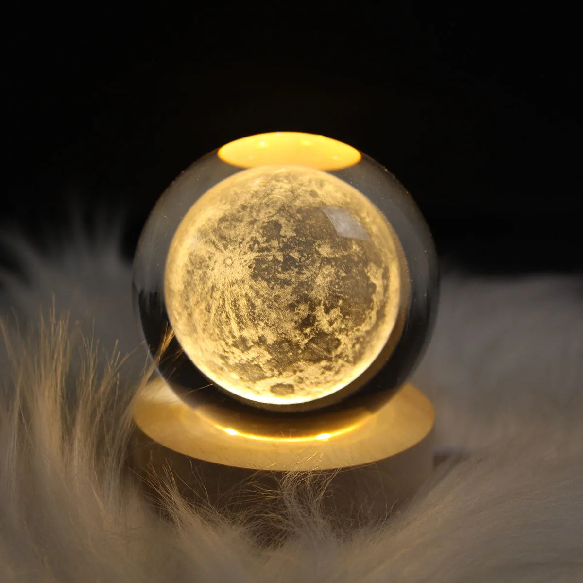 USB Powered 3D Crystal Ball Moon Galaxy LED Night Lamp