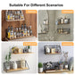 Hanging Wooden Spice Rack Wall Kitchen Organizer Seasoning Shelf