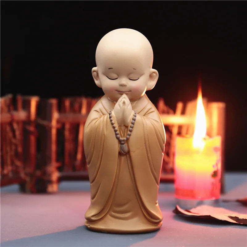 Mini Buddha Statue Tibetan Buddhist Monk Zen Garden Ornament