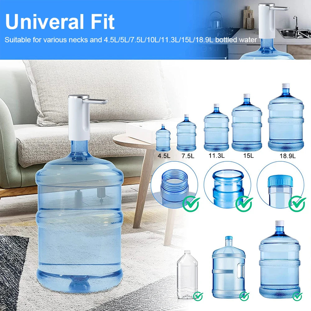 Electric Water Gallon Pump Foldable Rechargeable Desktop Drinking Dispenser