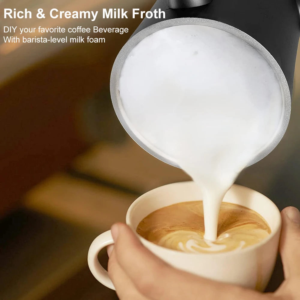 Electric Milk Frother Automatic Rotary Foamer for Coffee Cappuccino Latte 4 in 1 Hot and Cold Foam Maker Milk Frother Foamer
