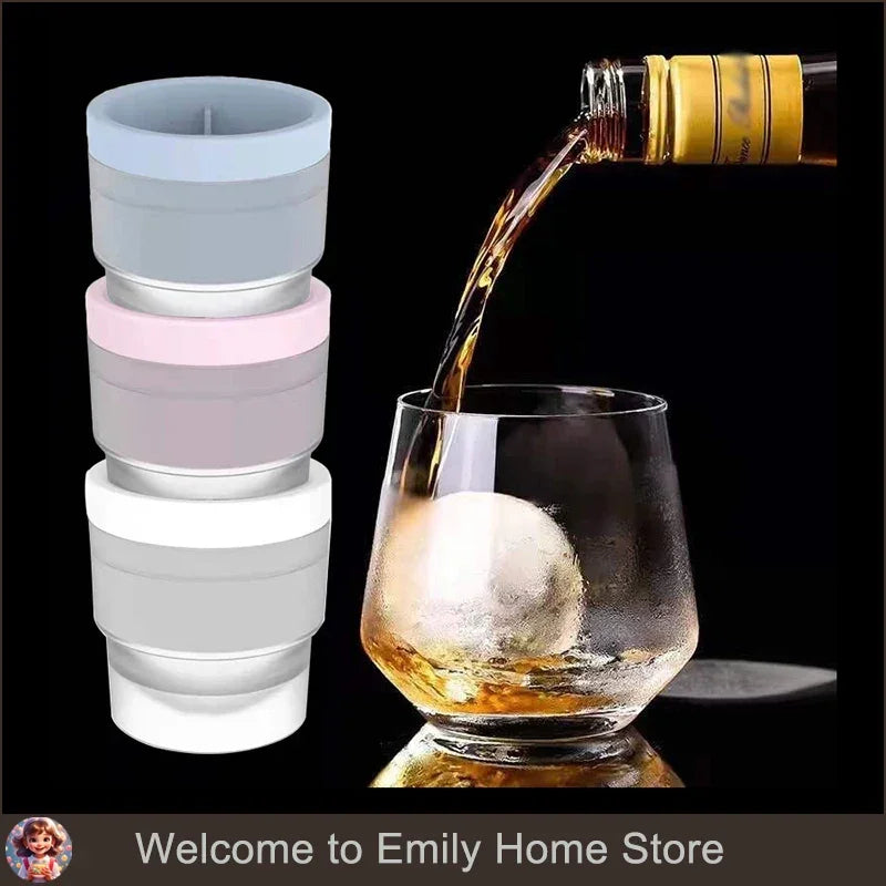 Silicone DIY Homemade Ice Hockey Box Round Creative Large Ice Cube Mold Bar Whiskey Cocktail Drink Summer Freezer Cooling Tool