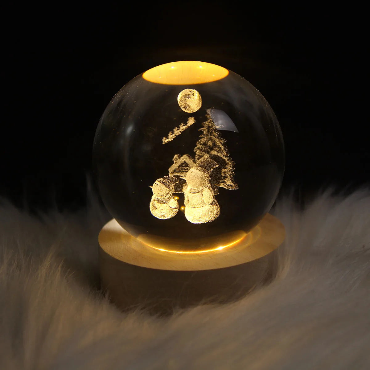 USB Powered 3D Crystal Ball Moon Galaxy LED Night Lamp