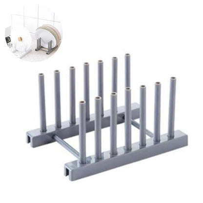 8/16 Grid Folding Bamboo Dish Rack Utensil Plate Holder