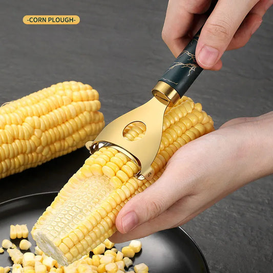 Stainless Steel Corn Cob Peeler Household Corn Peeler Reusable Corn Thresher Kitchen Multifunctional Peeler Kitchen Supplies