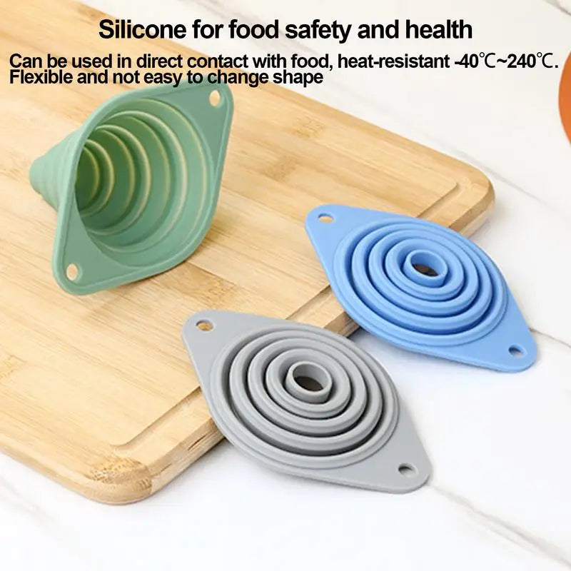 Kitchen Funnel Foldable Funnel Silicone Funnels  Portable Funnels For Fuel  Beer Oil Filling Bottles Pot Funnel Kitchen Tools