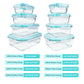 8PCS Glass Food Storage Containers Leakproof Airtight Stackable Kitchen Set