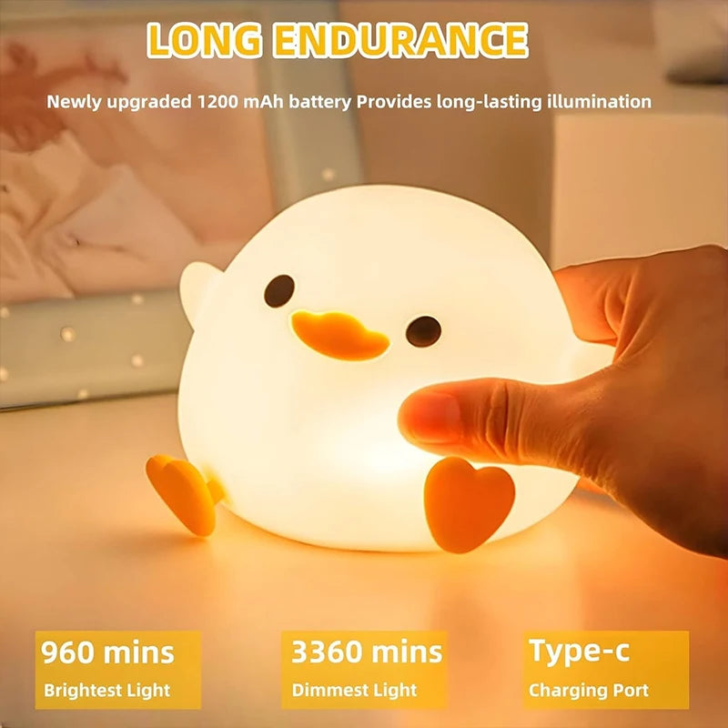 DoDo Duck Night Light Rechargeable Silicone LED Bedside Lamp